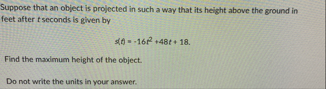 Suppose that an object is projected in such a way