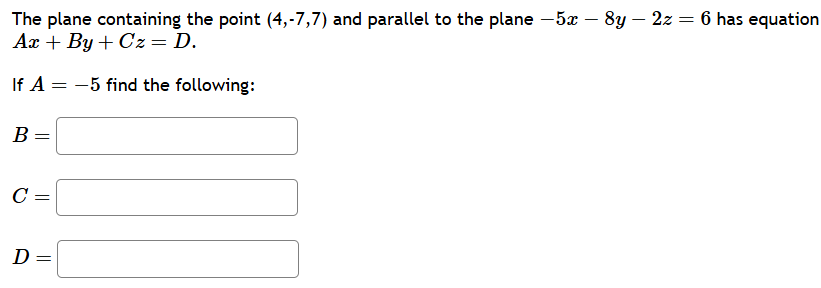 The plane containing the point ( 4 , - 7 , 7 )