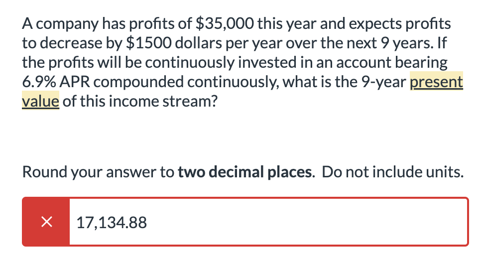 A company has profits of \ ( \ $ 3 5 , 0 0 0 \ )