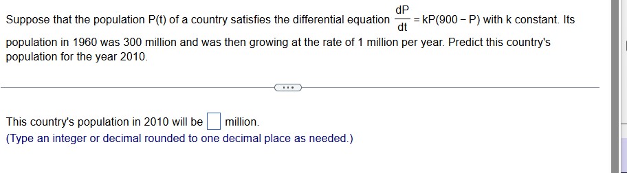 Suppose that the population \ ( P ( t ) \ ) of a