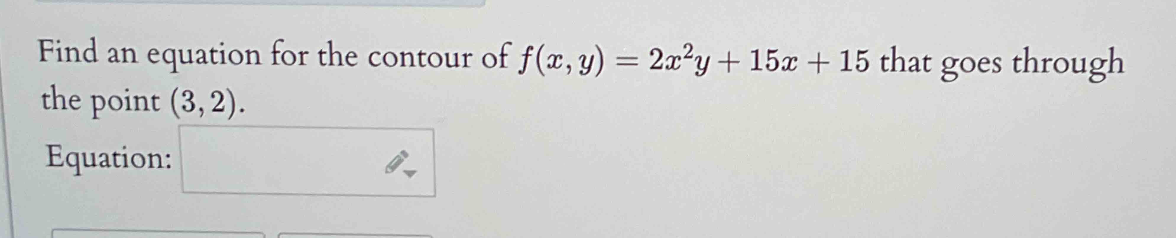 Find a n equation for the contour o f f ( x , y )
