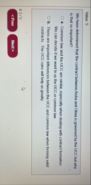 Value: 5 We have determined that the contract