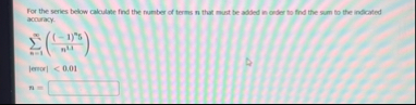 For the series below calculate find the rumber of