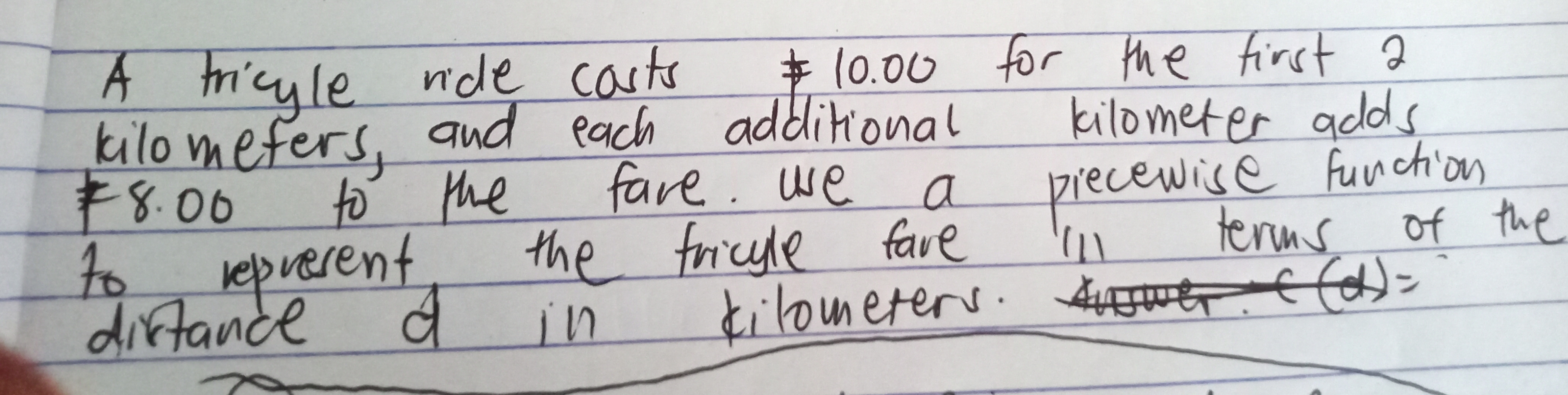 A tricyle vide casts 1 0 . 0 0 for the first 2