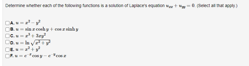 Determine whether each o f the following