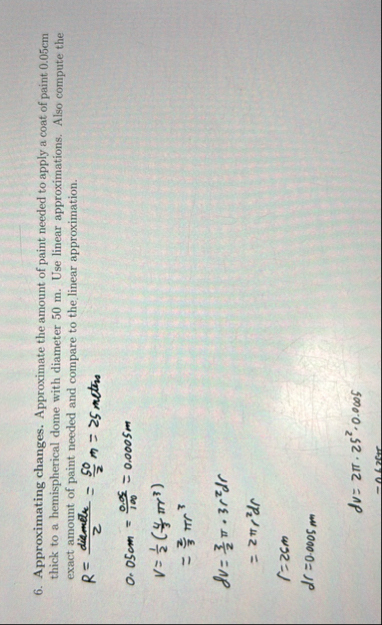 Approximating changes. Approximate the amount of