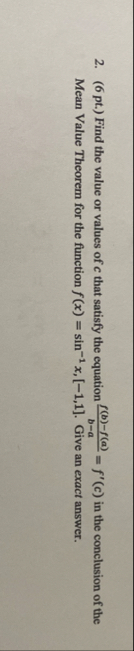 ( 6 pt . ) Find the value or values of c that