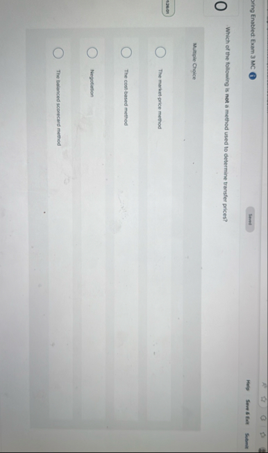 ring Enabled: Exam 3 MC ( Help Save 4 Eelt Submit