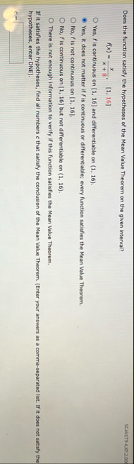 Does the function satisfy the hypotheses of the