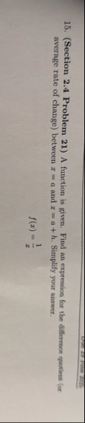 ( Section 2 . 4 Problem 2 1 ) A function is