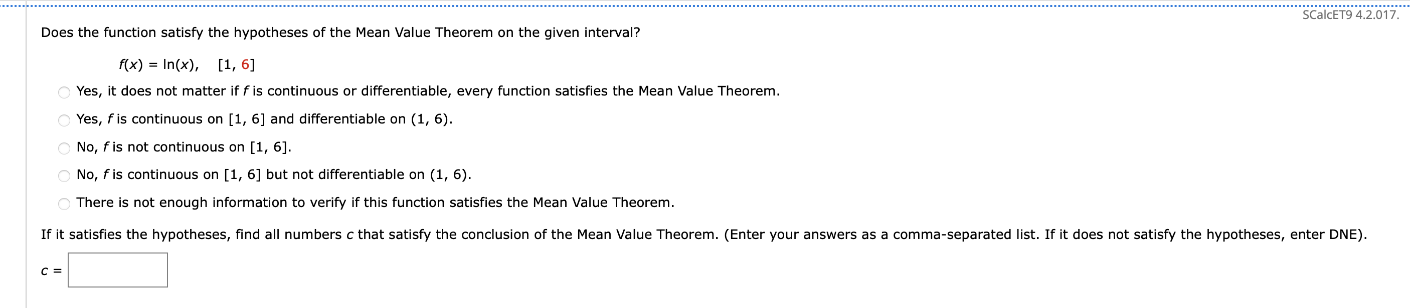SCalcET 9 4 . 2 . 0 1 7 . Does the function