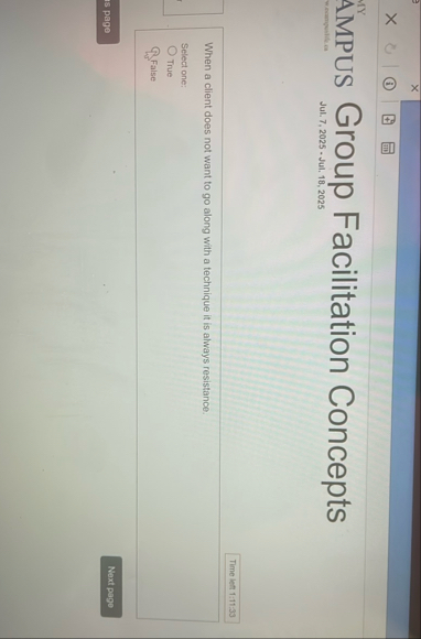 When a client does not want to go along with a