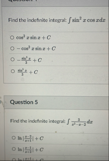 Find the indefinite integral: s i n 2 x c o s x d