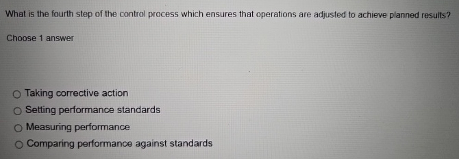 What is the fourth step of the control process