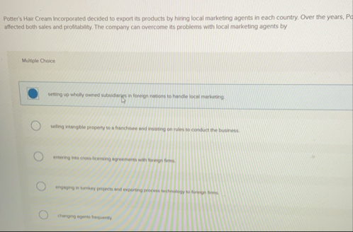 Potter's Har Cream Incorporated decided to export