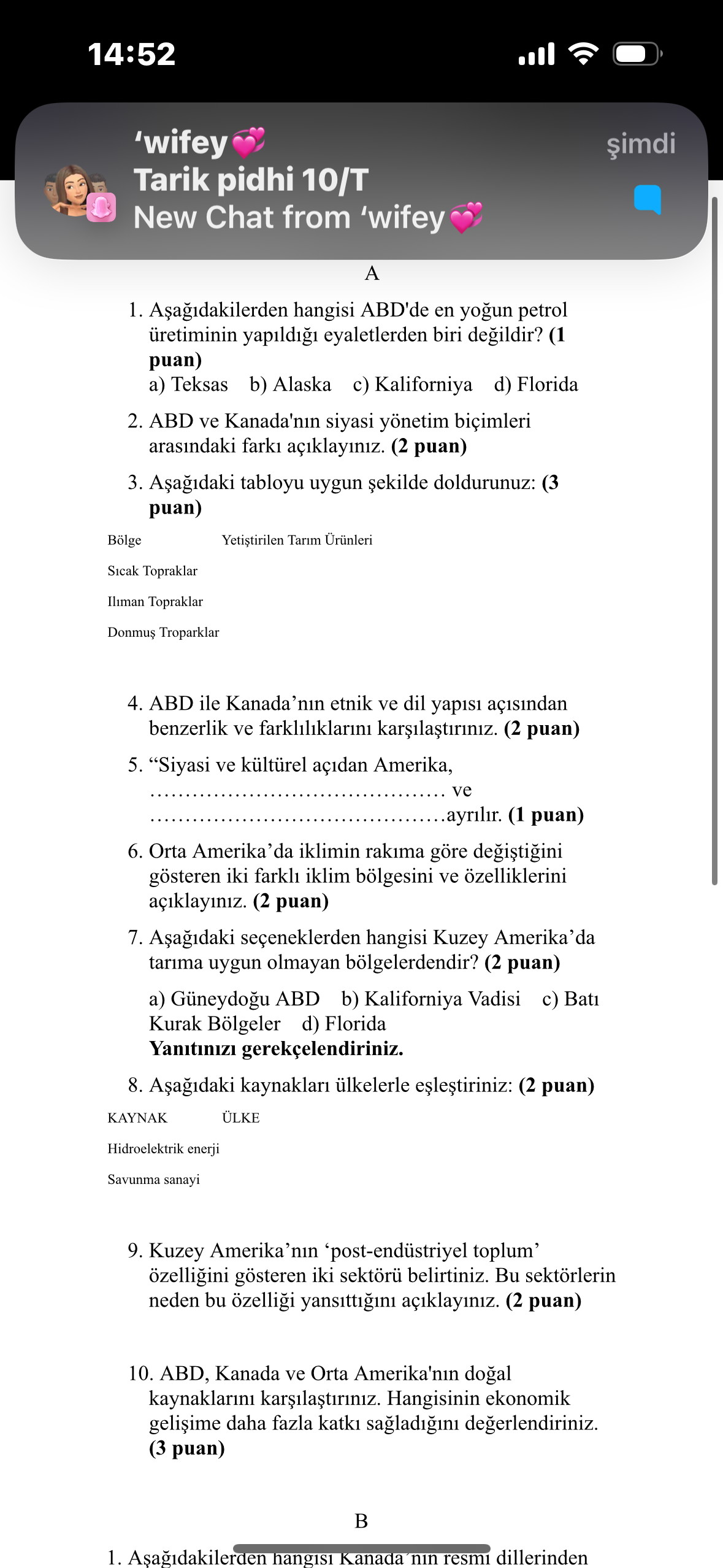 1 . A a dakilerden hangisi ABD ' de en yo un