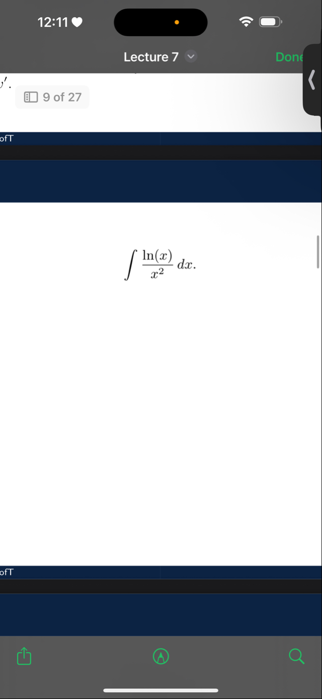 Integration by parts l n ( x ) x 2 d x
