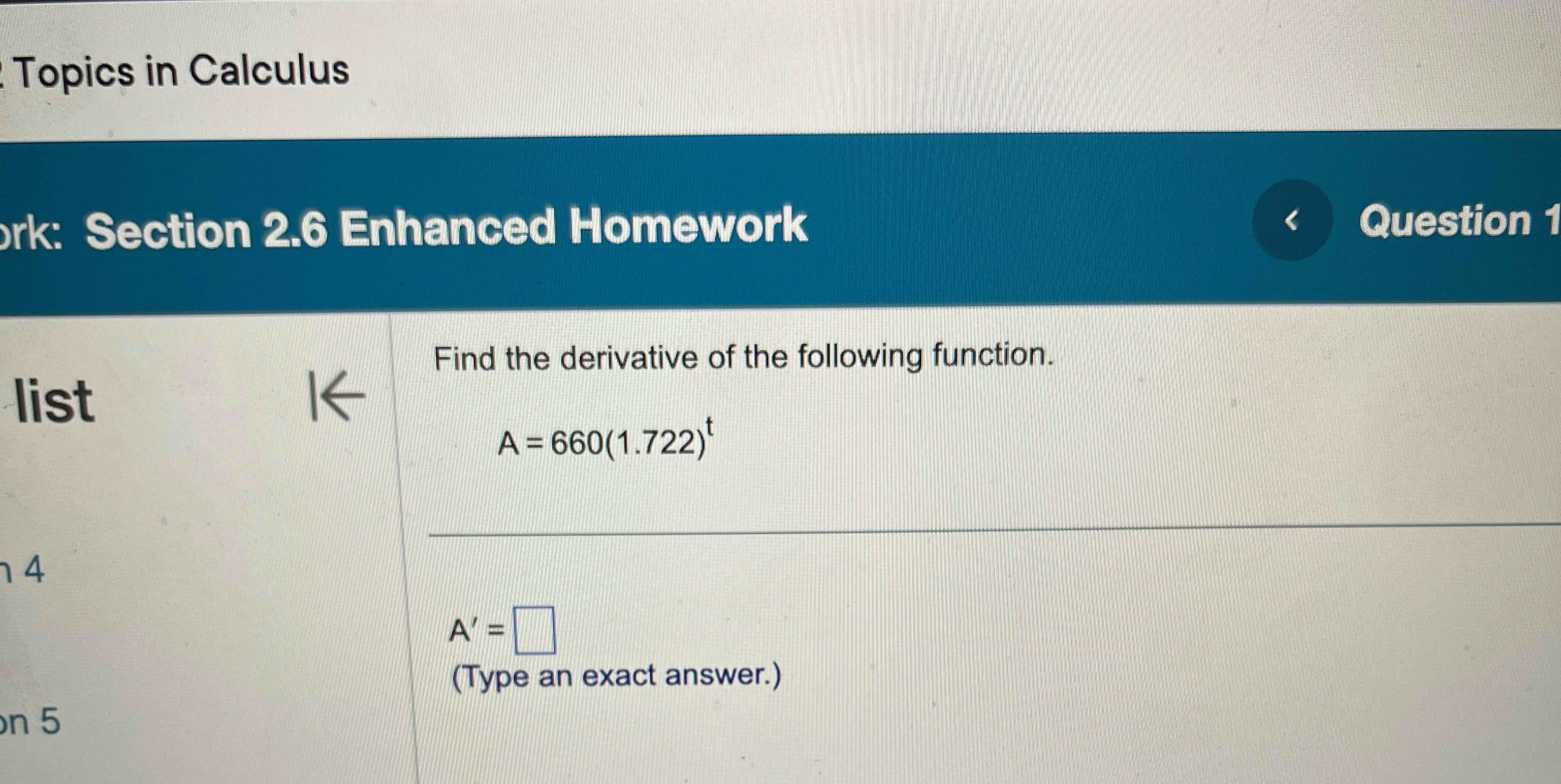 Topics i n Calculus Section 2 . 6 Enhanced