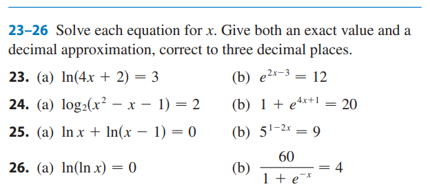 2 3 - 2 6 Solve each equation for x . Give both a