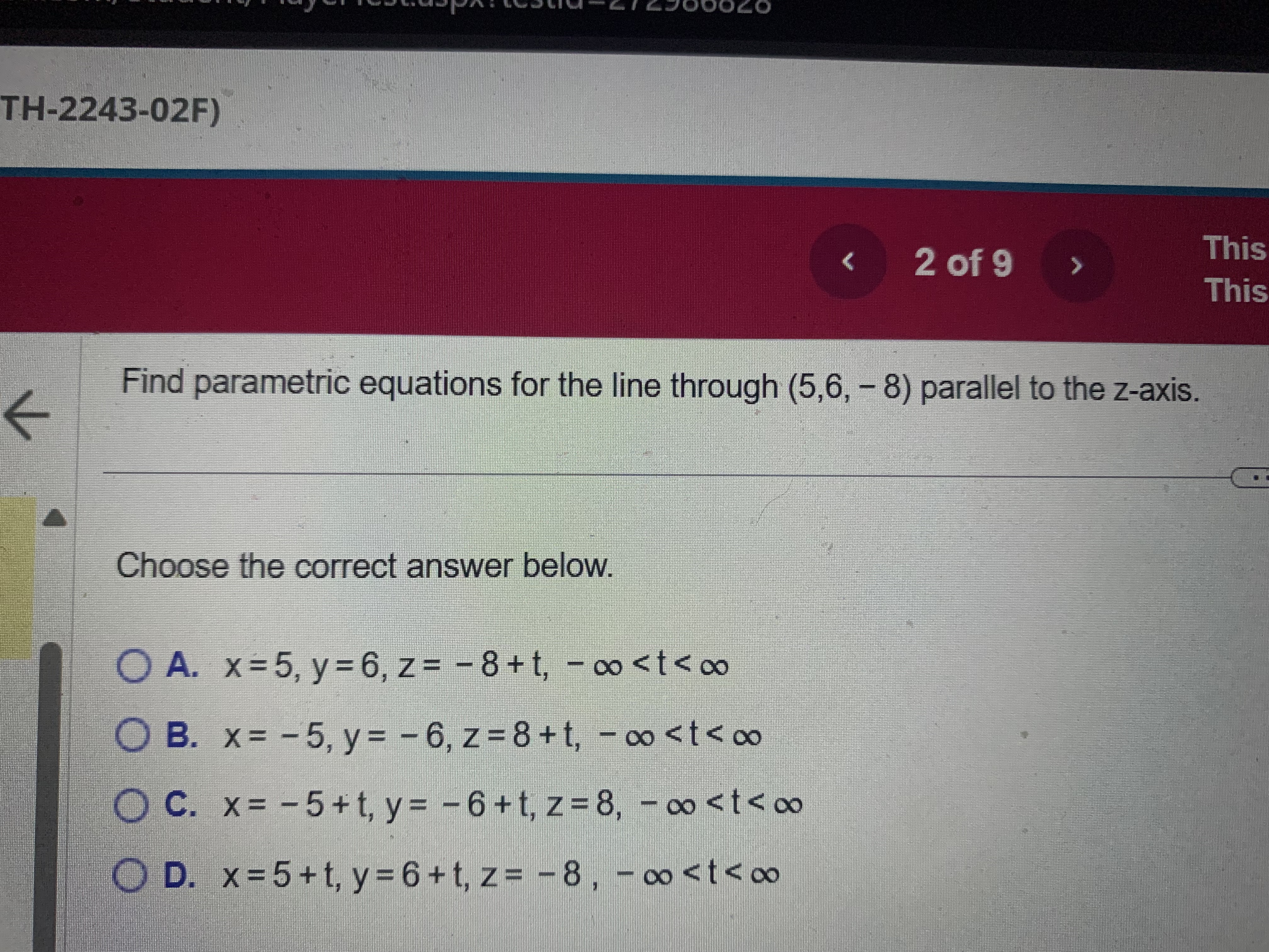 T H - 2 2 4 3 - 0 2 F ( 5 , 6 , - 8 ) parallel t