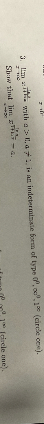 lim x x l n a 1 l n x with a  style=