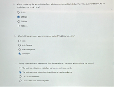When completing the reconciliation form, what