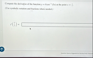 Compute the derivative of the function y = 6 c o