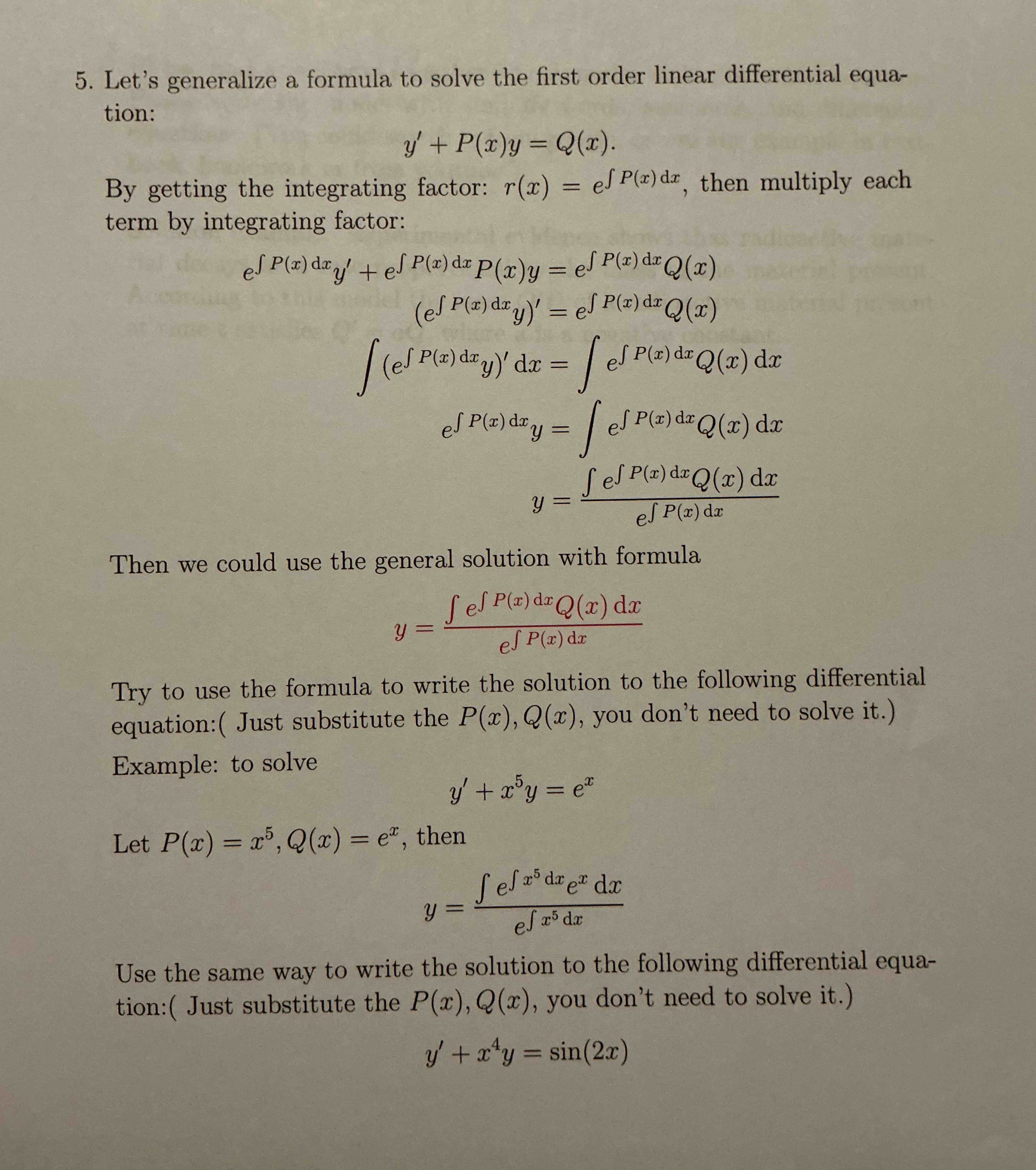 Let's generalize a formula t o solve the first