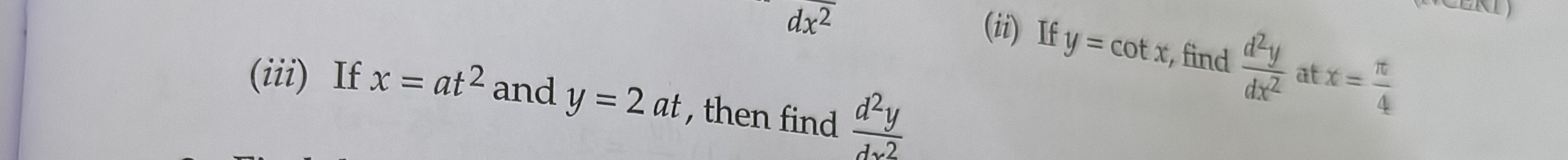 code class = "asciimath" > dx ^ ( 2 ) ( ii ) If y