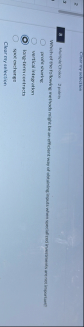 Clear my selection 2 3 8 Multiple Choice 2 points