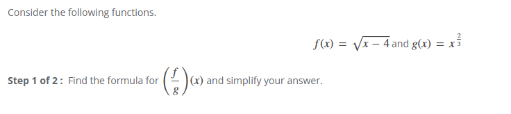 Consider the following functions. f ( x ) = x - 4