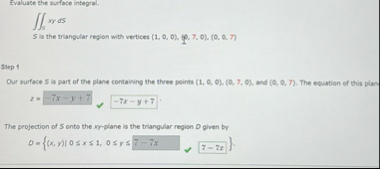 Evaluate the surface integral. s x y d s S is the