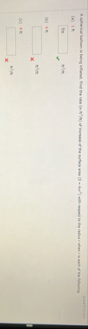 SCalcET 9 3 7 . 0 1 7 A spherical balloon is