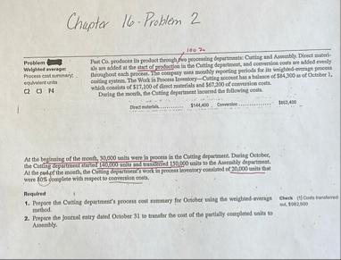 Chaptor 1 6 - Problem 2 1 0 0 % Preblien Welghted