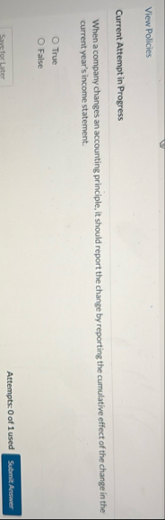 View Policies Current Attempt in Progress When a