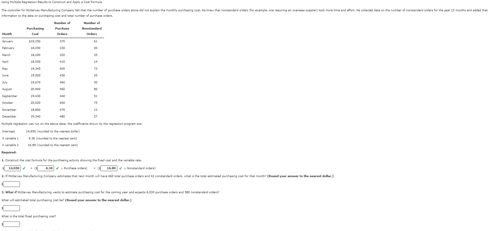 Using Multiple Regression Results to Construct