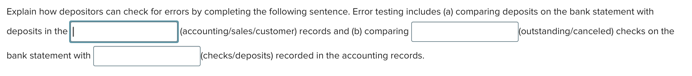 Explain how depositors can check for errors by