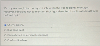 " On my resume, I discuss my last job in which I