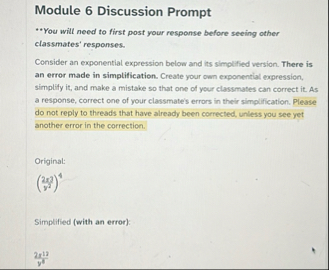 Module 6 Discussion Prompt * * You will need to