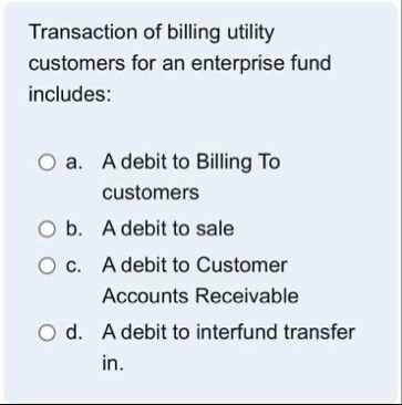 Transaction of billing utility customers for an