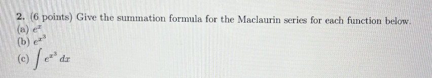 ( 6 points ) Give the summation formula for the