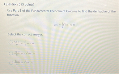 Question 5 ( 5 points ) Use Part 1 of the