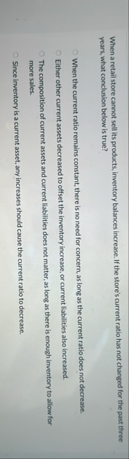 When a retail store cannot sell its products,