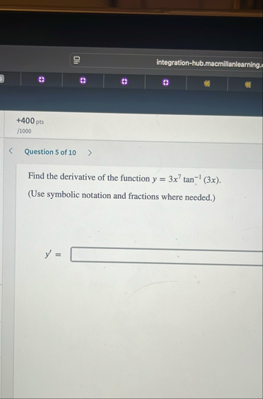 4 0 0 pts / 1 0 0 0 Question 5 of 1 0 Find the