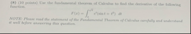 ( 8 ) ( 1 0 points ) Use the fundamental thearem