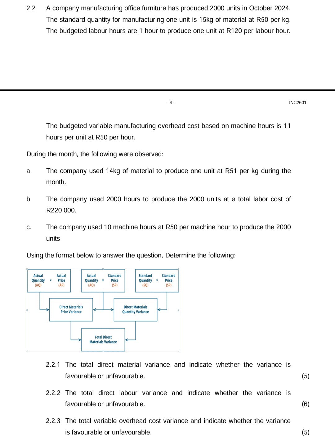 2 . 2 A company manufacturing office furniture