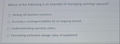 Which of the following is an example of managing