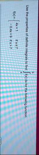 Use the properties of definite integrals to find
