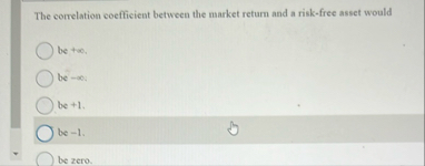 The correlation coefficient between the market