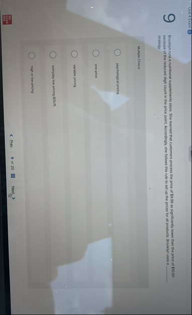 Unit 4 Exam ( i ) Brooklyn runs a nutritional